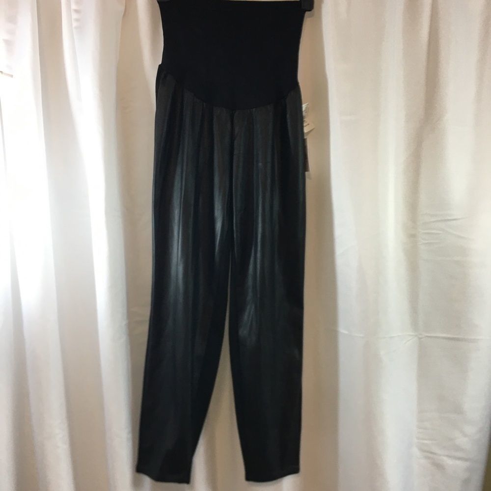 Stretchy Vegan Leather Maternity Pants